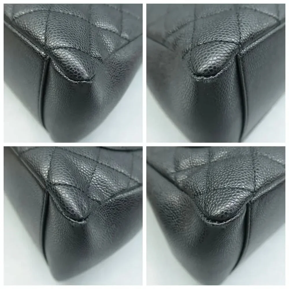 100% Authentic CHANEL Grand shopping Black Leather Shoulder Bag - Picture 6 of 12